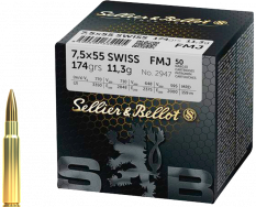 SB 7,5x55 SWISS FMJ 174Grs./11,3 g nánoj kulový