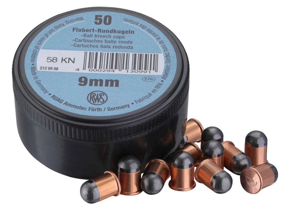 RWS 9 mm Flobert kulový náboj 50 ks