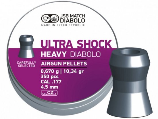 JSB diabolo ULTRA SHOCK Heavy 0,670g 4,5 mm 350 ks
