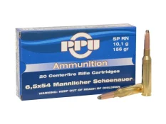 PPU 6,5x54  Mannlicher Schonenauer SP RN 10,1g/156GR náboj kulový 20ks v balení