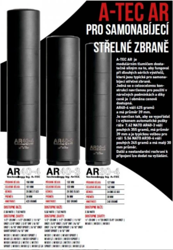 A-TEC AR 40-3 Tlumič pro ráže 308/7,62 mm pro Flashider