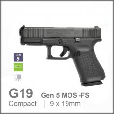 Glock 19 Gen 5 MOS FS  9x19 pistole samonabíjecí