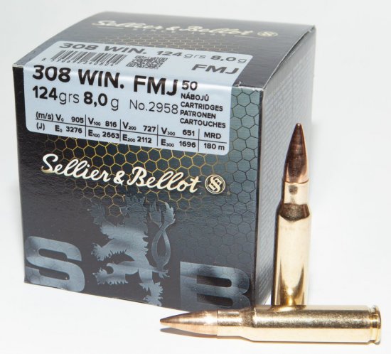 SB .308 Win. FMJ 124 Grs/8 g  náboj kulový