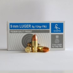 STV Arms Scorpio 9 mm Luger FMJ 124 Grs. Pistolový náboj