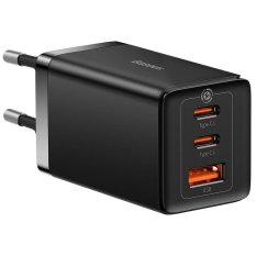 Baseus GaN5 Pro 2x USB-C + USB (65W) síťový adaptér černý