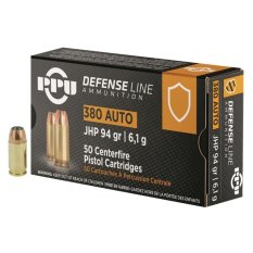 PPU 9 mm Browning (.380 Auto) JHP 6,1 g (94 grs), náboj guľový, 50 ks