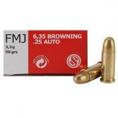 SB 6,35 Br. FMJ 3,3g/50grs náboj kulový