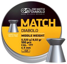 JSB Match Diabolo 4,51 mm 0,520 g, strelivo pre vzduchovku, 500 ks